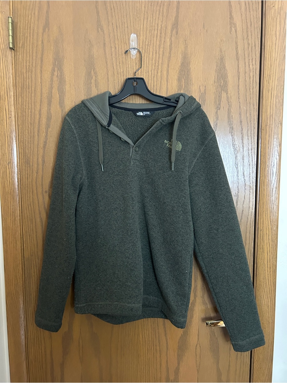 The North Face Men’s Olive Sherpa Fleece Hoodie Pullover | Size Small